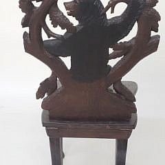 19th Century Carved Black Forest Side Chair