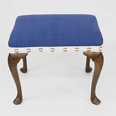 Queen Anne Style Upholstered Stool