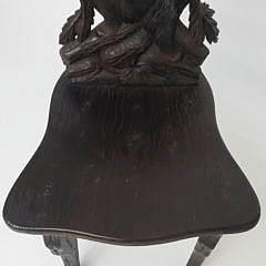 19th Century Carved Black Forest Side Chair