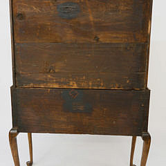 American Queen Anne Cherry Flat Top Highboy, 18th Century