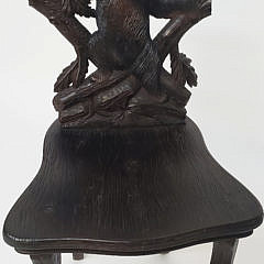 19th Century Carved Black Forest Side Chair