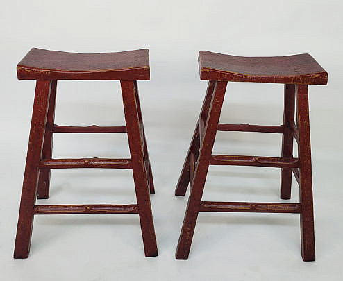 2529-955 Red Chinese Barstools B