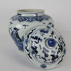 Chinese Blue and White Covered Ginger Jar