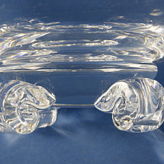 Large Signed Steuben Clear Glass Crystal Bowl