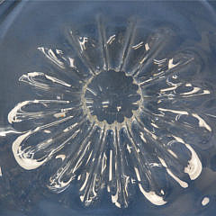 Large Signed Steuben Clear Glass Crystal Sunflower Bowl