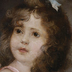 Oil on Canvas Portrait of an Angel, 19th Century