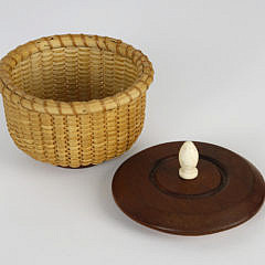 Miniature Round Covered Nantucket Basket