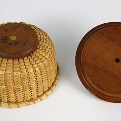 Miniature Round Covered Nantucket Basket