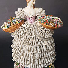 Sitzendorf Porcelain Figure of a Flower Lady