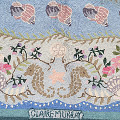 Vintage Claire Murray Nantucket Seashell Hooked Rug