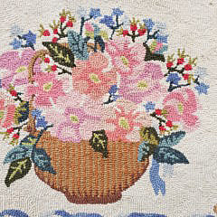 Vintage Claire Murray Nantucket Basket Hooked Rug