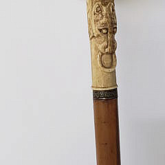 19th Century Antique Whalebone Lion’s Head Cane