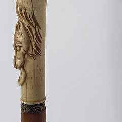 19th Century Antique Whalebone Lion’s Head Cane