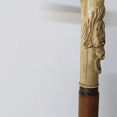 19th Century Antique Whalebone Lion’s Head Cane