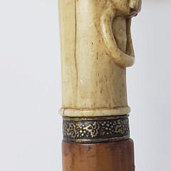 19th Century Antique Whalebone Lion’s Head Cane