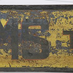 Antique Hand Painted Tin Sign “Rooms to Let”