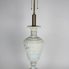 Large Vintage Blue and White Italian Marble Lamp