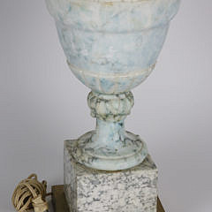 Large Vintage Blue and White Italian Marble Lamp