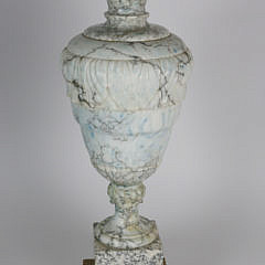 Large Vintage Blue and White Italian Marble Lamp