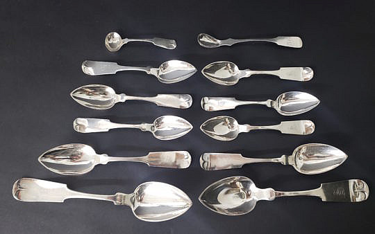 46-4990 Coin Silver Tea Spoons A