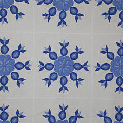 Blue and White Calico “Snow Flake” Pattern Applique Quilt