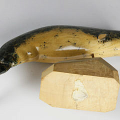 Irving Briggs Miniature Hand Carved Wood Sculpture of a Narwhale