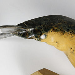 Irving Briggs Miniature Hand Carved Wood Sculpture of a Narwhale