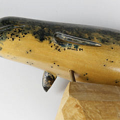 Irving Briggs Miniature Hand Carved Wood Sculpture of a Narwhale