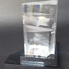 Signed Steuben Clear Crystal, “Beacon of Light”, Lighthouse Sculpture