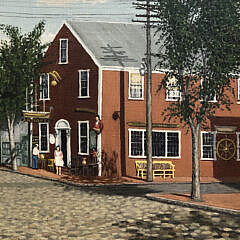 Julian Yates Oil on Canvas “Lower Main Street, Nantucket”