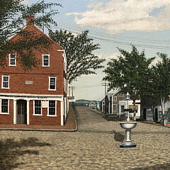 Julian Yates Oil on Canvas “Lower Main Street, Nantucket”