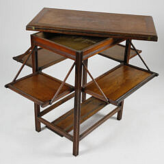 Art Deco Flip Top Book Table With Folding Shelves