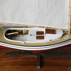 Cased Model of a Muscongus Bay Lobster Smack Boat