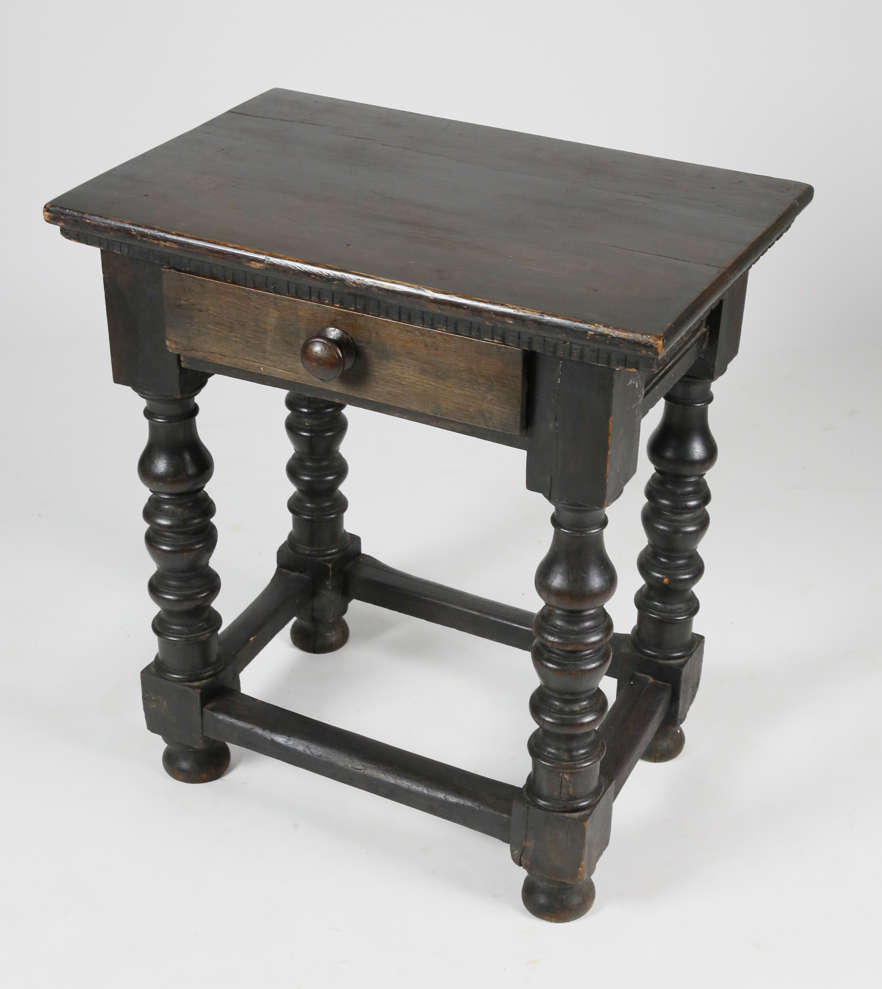 Antique One Drawer Side Table Antique One Drawer Side Table With Bold