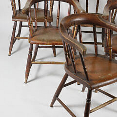 Set of Six Barrel-Back Tavern Chairs, 19th Century