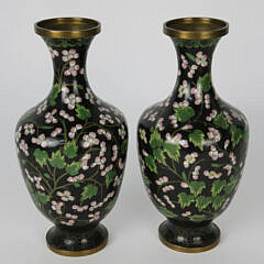 1747-54 Pair Cherry Blossom Cloisonne Vases A_MG_7375