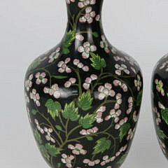 Pair of Cherry Blossom Cloisonne Vases