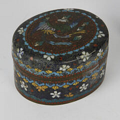 Two Asian Oval Cloisonne Boxes