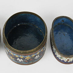 Two Asian Oval Cloisonne Boxes