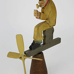 Vintage Folk Art “Old Salt Smoking a Pipe” Whirligig