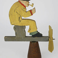 Vintage Folk Art “Old Salt Smoking a Pipe” Whirligig