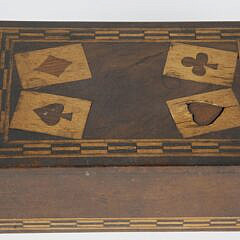 Diamond, Spade, Heart and Club Multi-Wood Inlaid Card Box