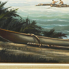 Salvatore Colacicco Oil on Wood Panel “First Whale Ship in Hawaii, 1819”