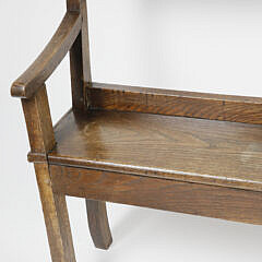 English Oak Hall Bench, 19th Century