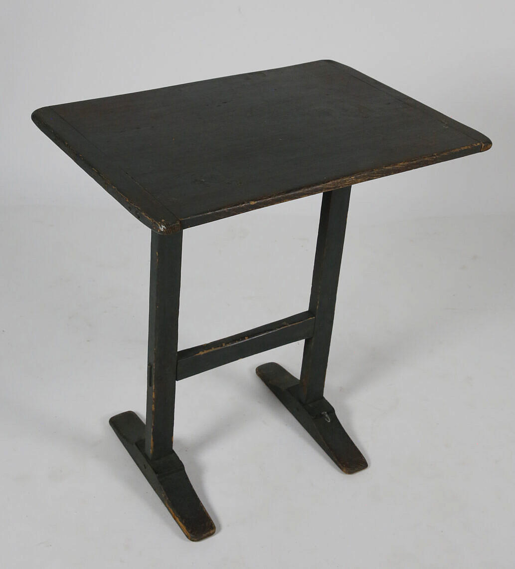 American Gray Stain Side Table with Bread Board End Top American Gray