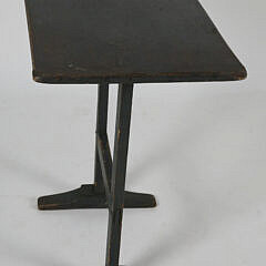 American Gray Stain Side Table with Bread Board End Top, circa 1800