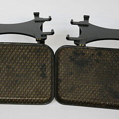 Pair of English Papier-Mache Miniature Card Trays