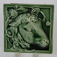 Group of Three Green Glazed Tiles