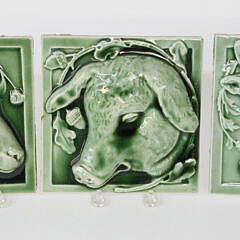 38-5024 Three Green Glazed Tiles _MG_6956