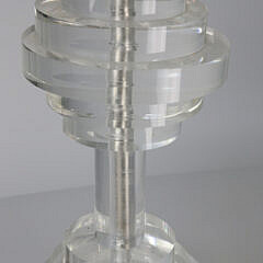 Mid-Century Modern Stacked Lucite Discs Table Lamp